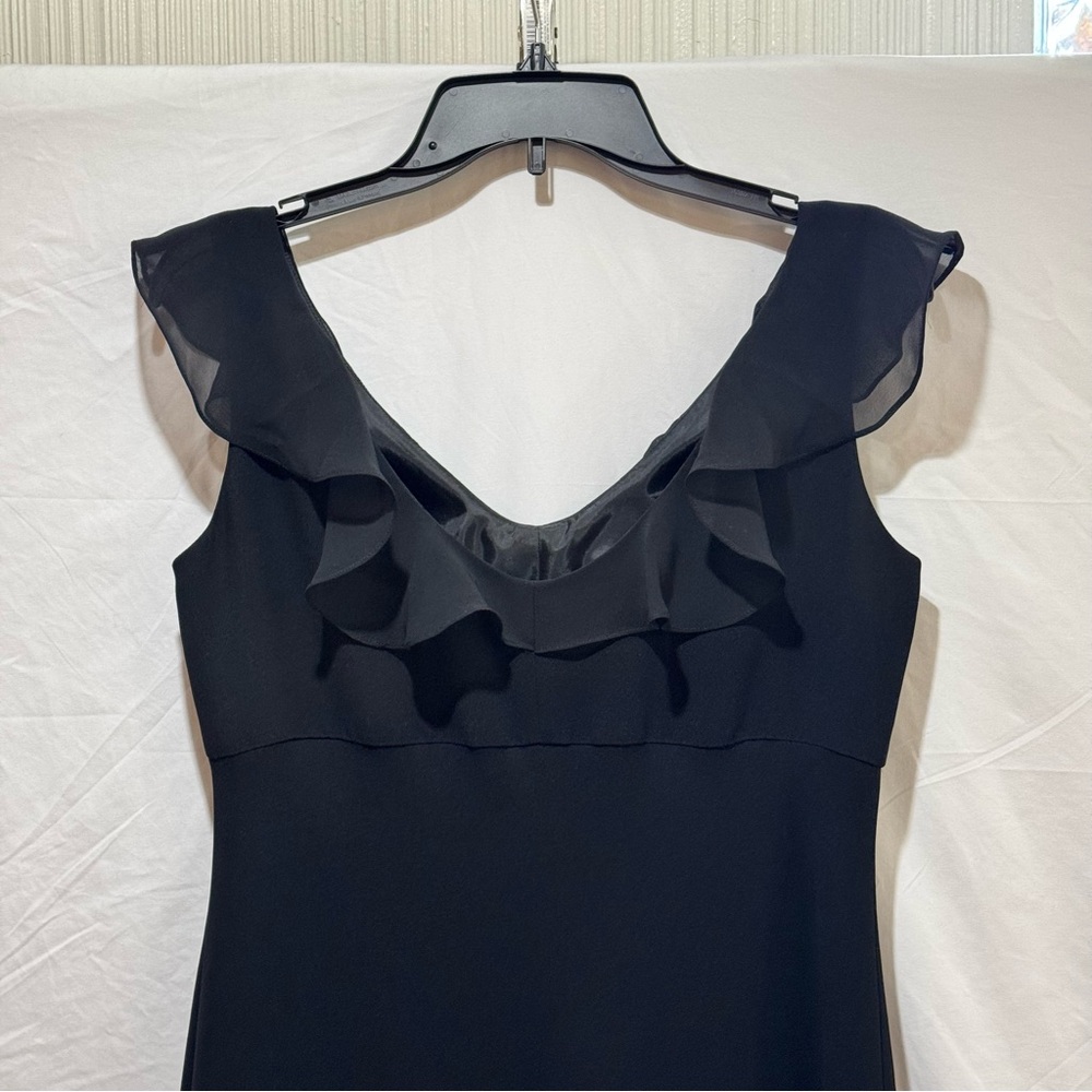 Jones Wear Black Ruffle-Trim V-Neck Midi Dress - Picture 5 of 16
